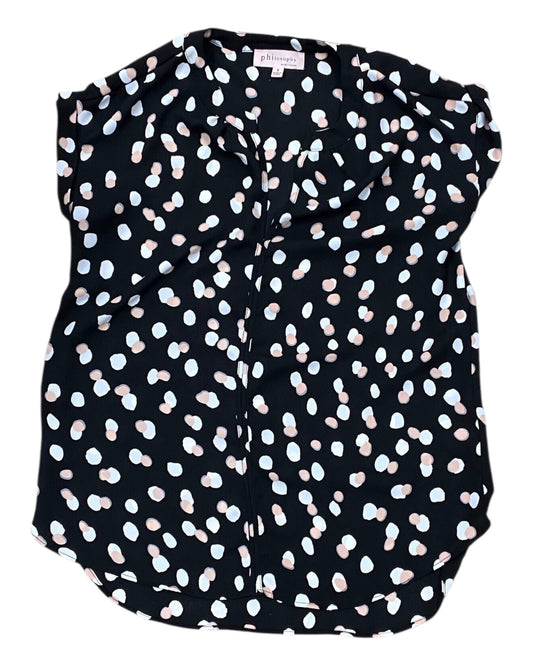 Top Sleeveless By Philosophy In Black & Tan, Size:S