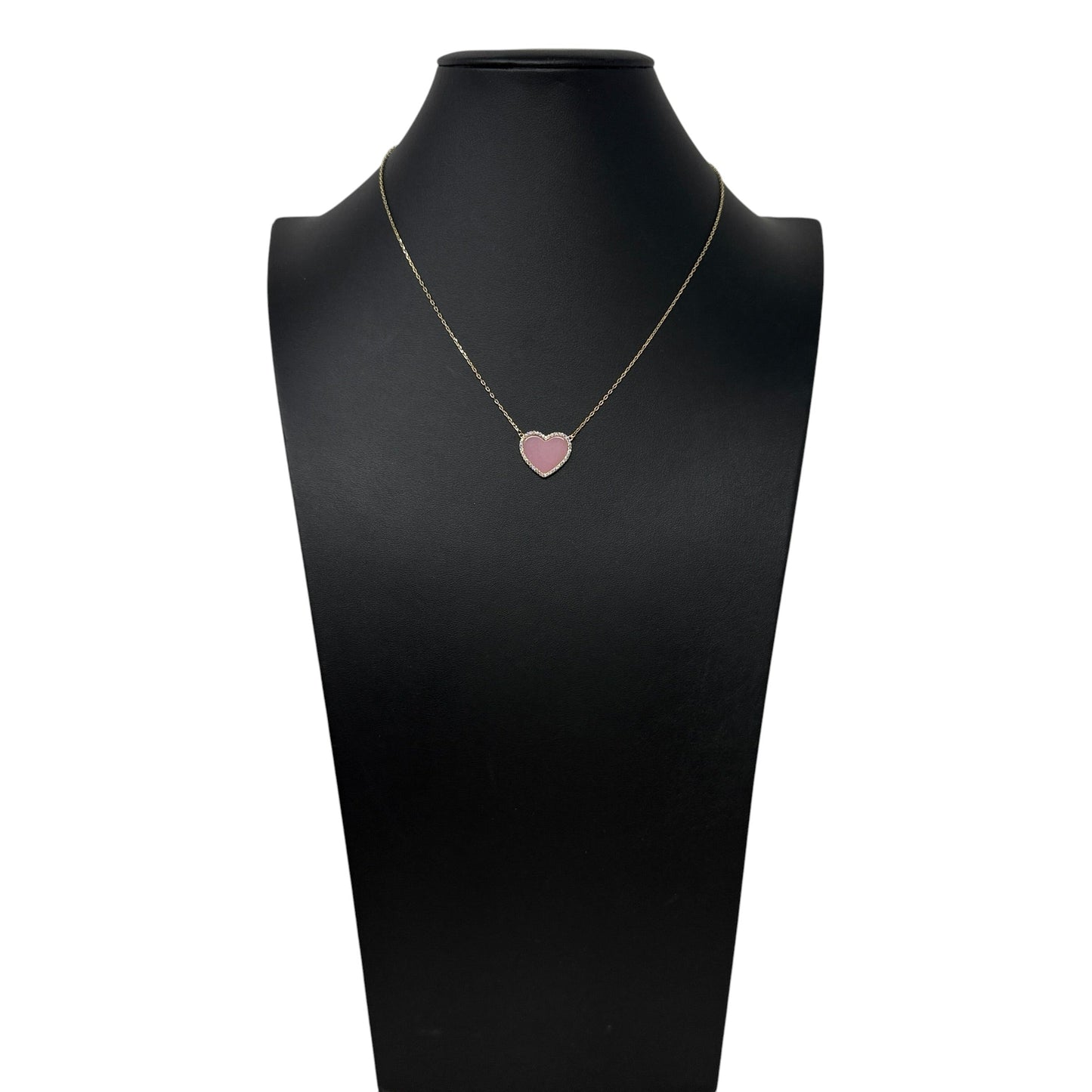 Pink Pave Heart Necklace