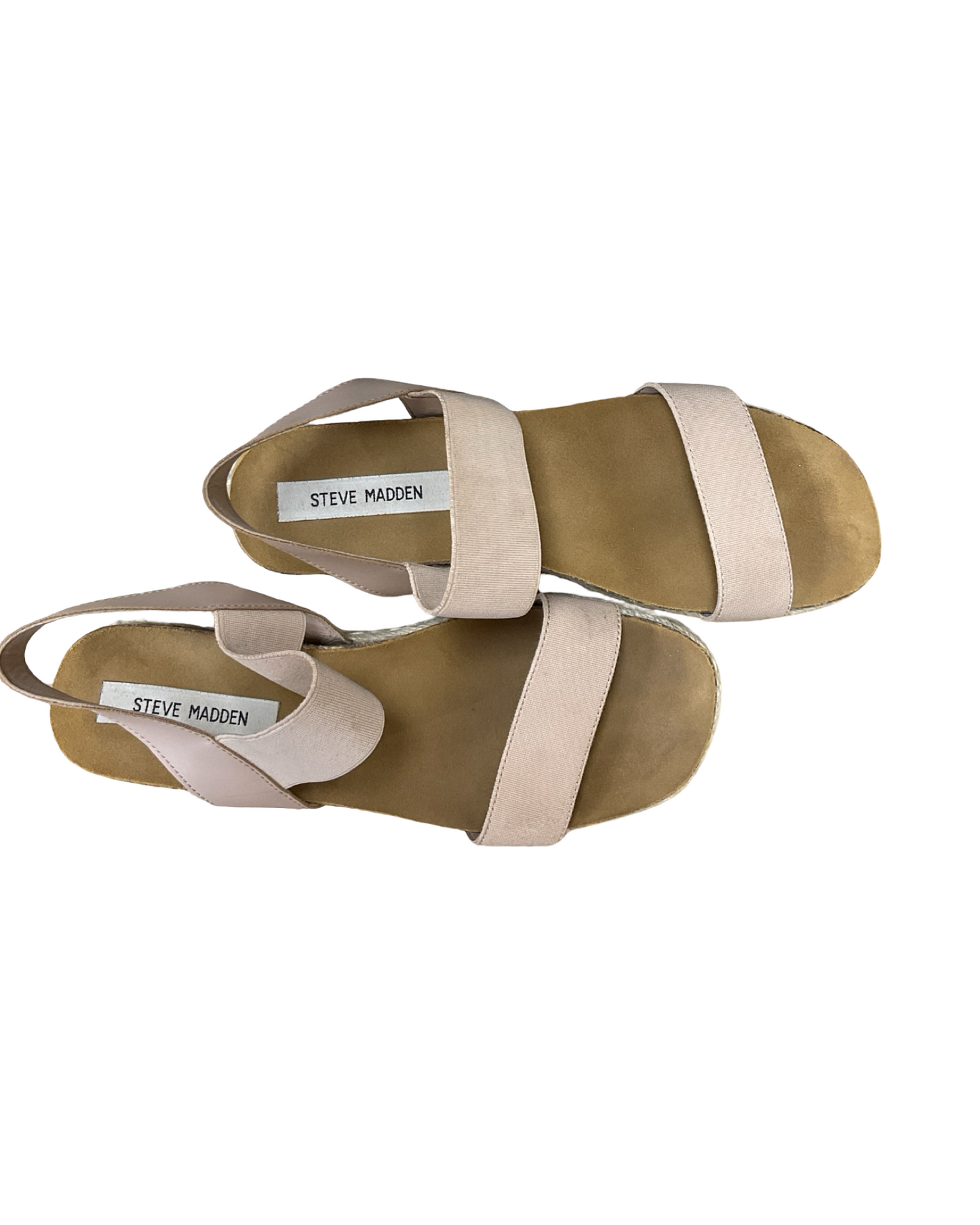 Sandals Heels Wedge By Steve Madden In Tan, Size:8