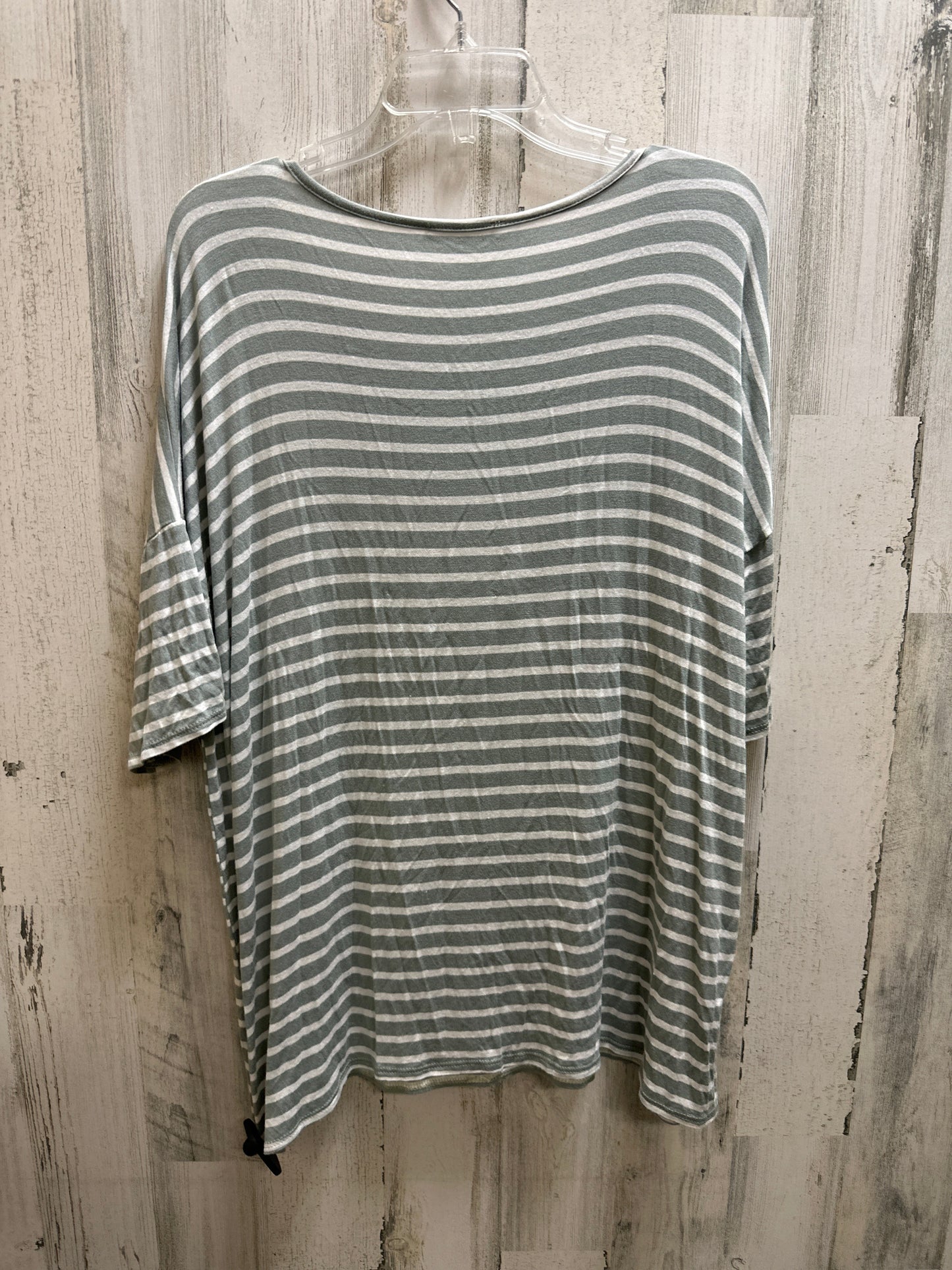 Striped Pattern Top Short Sleeve Basic Bombom, Size Xl