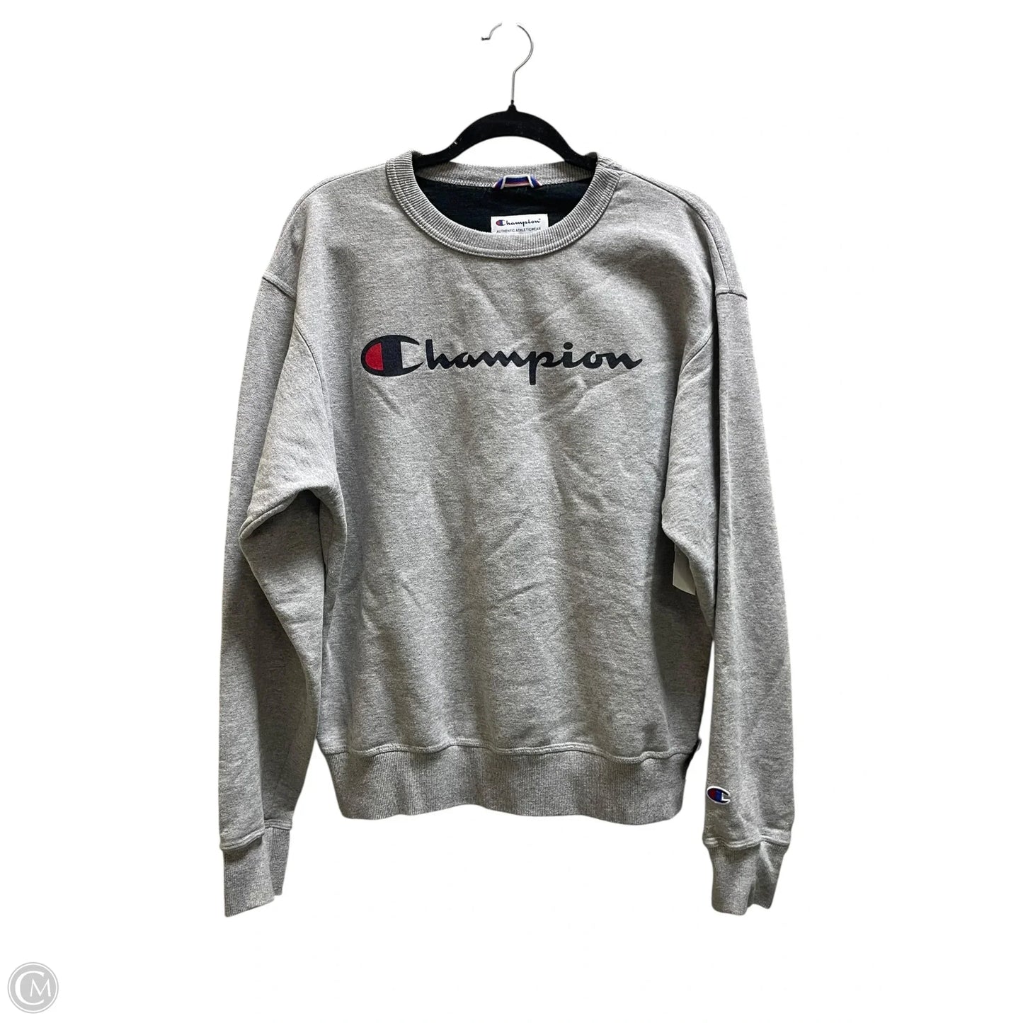 Athletic Sweatshirt Crewneck By Champion In Grey, Size: M