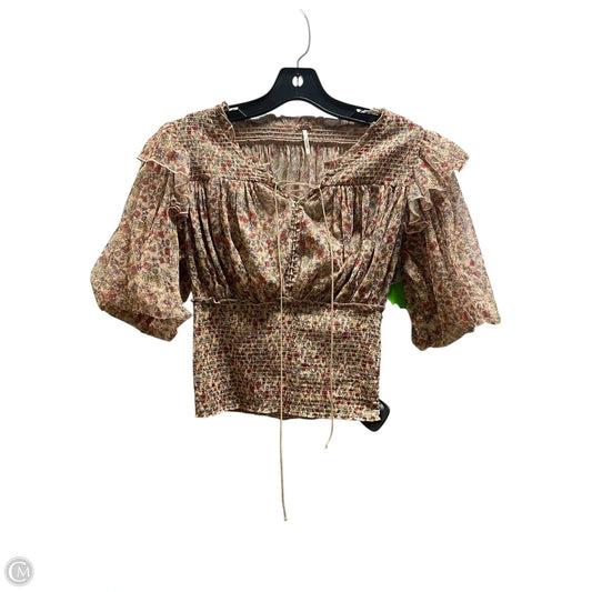 Top Short Sleeve By Free People In Brown, Size: S