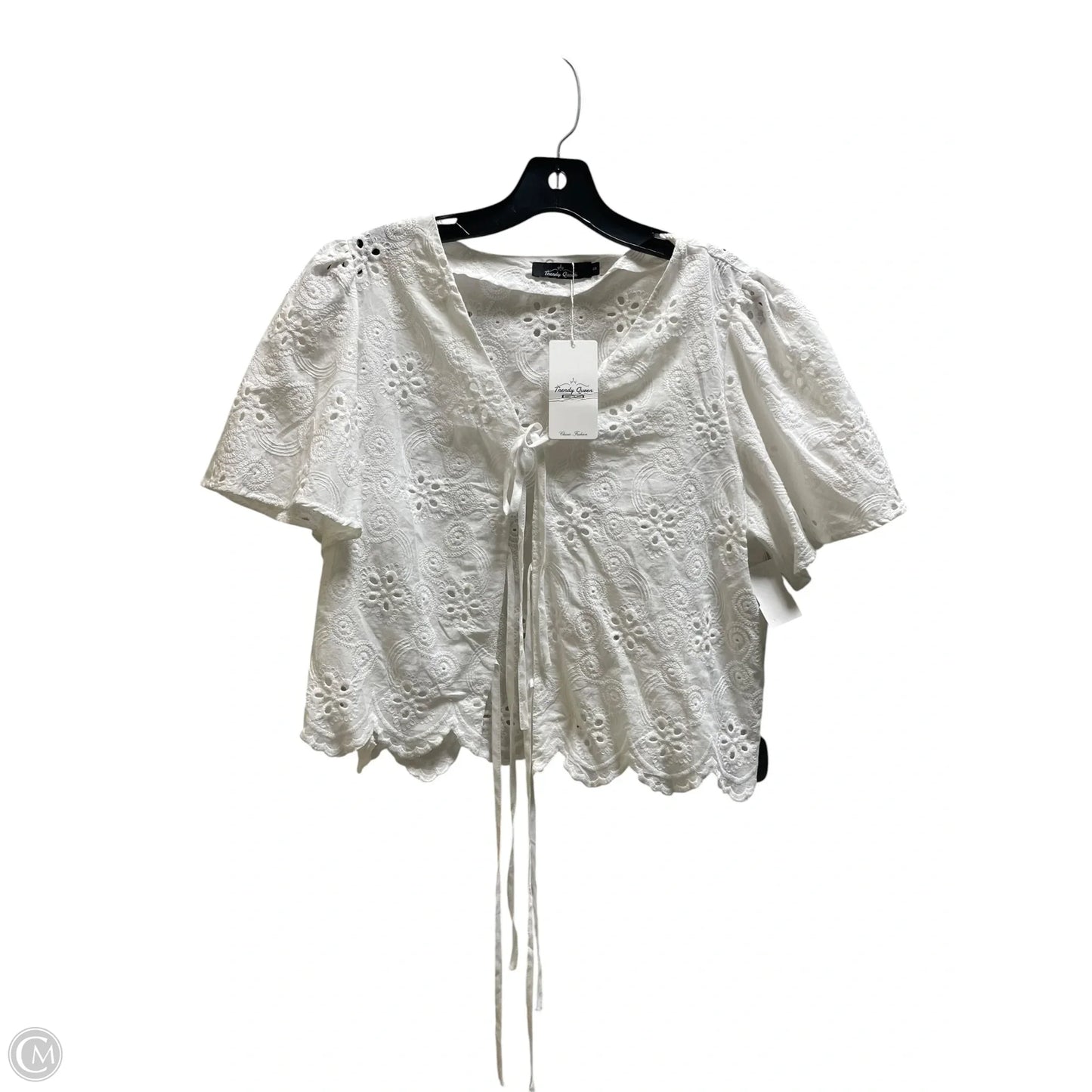 Top Short Sleeve By Trendy Queen In White, Size: S