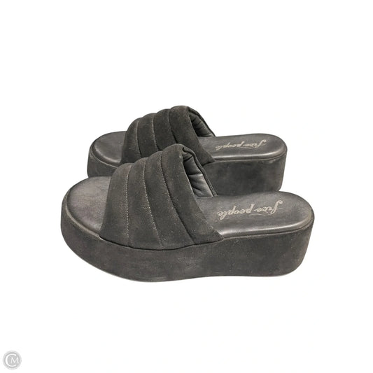 Sandals Heels Wedge By Free People In Black, Size: 7