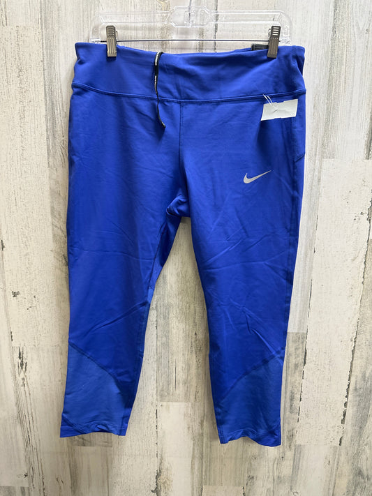 Blue Athletic Capris Nike Apparel, Size Xl