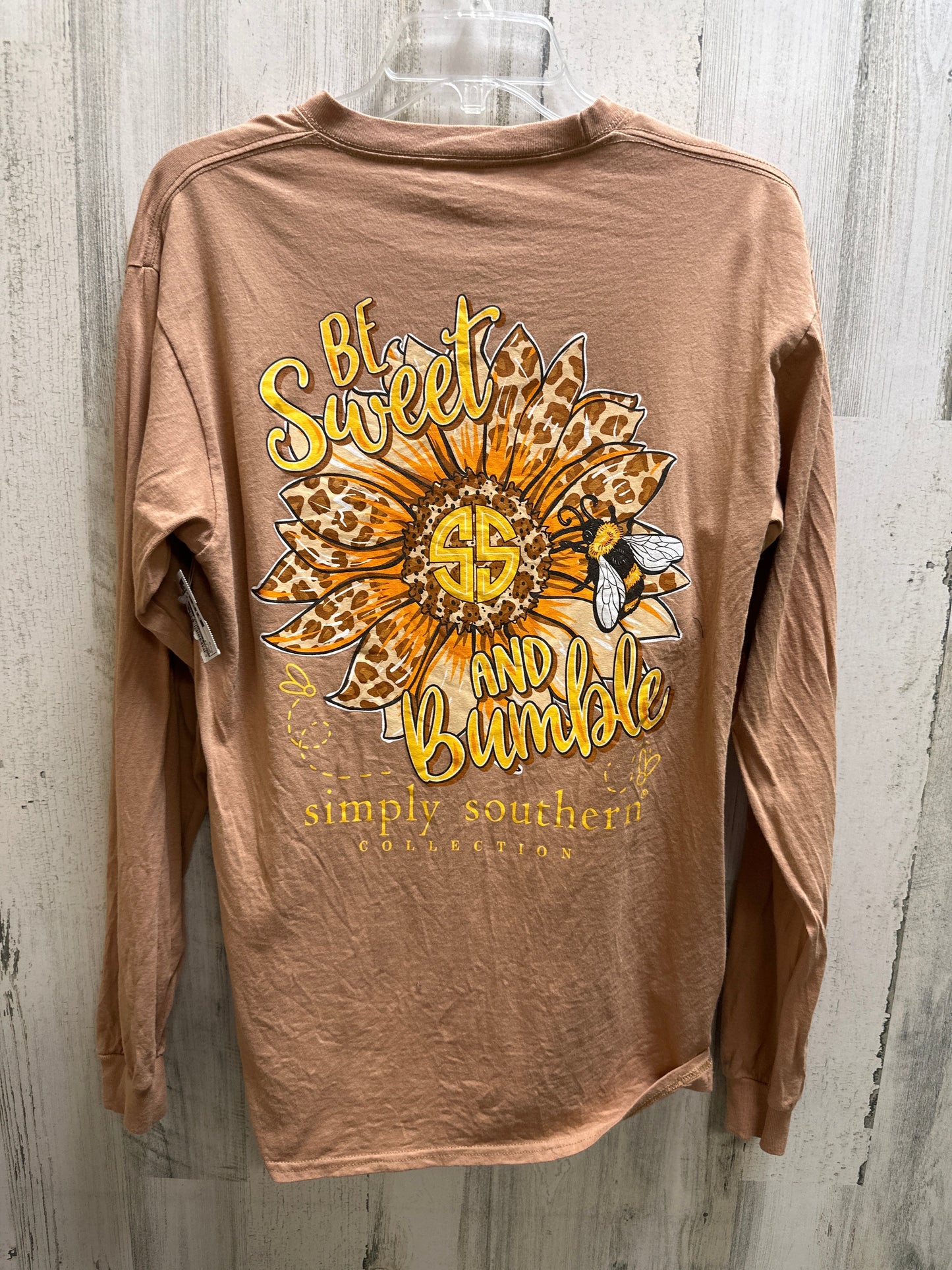 Brown Top Long Sleeve Simply Southern, Size M