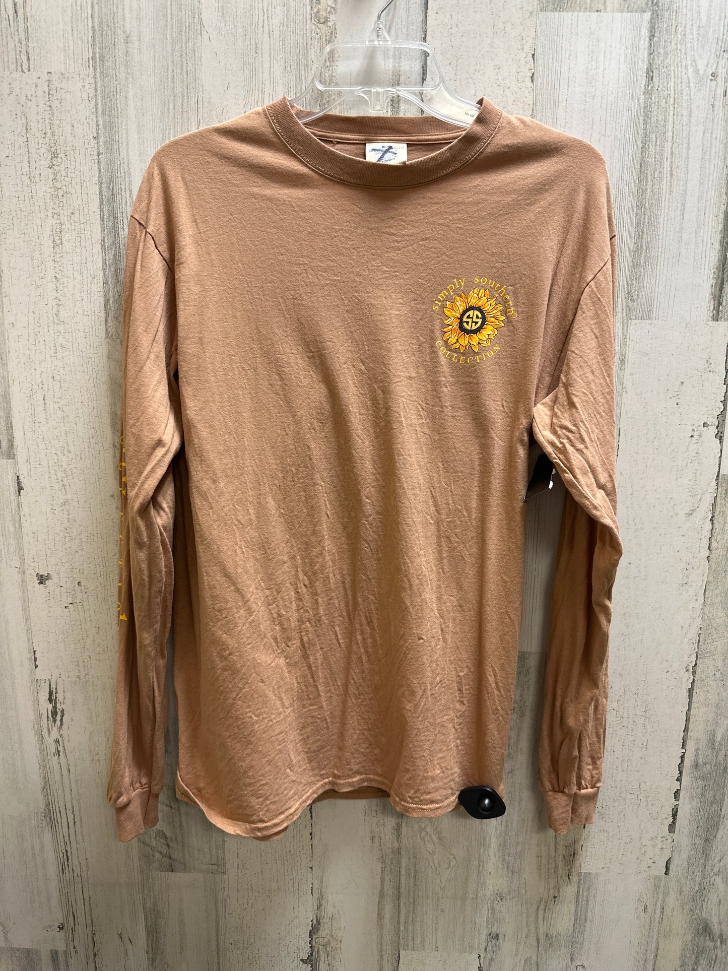 Brown Top Long Sleeve Simply Southern, Size M