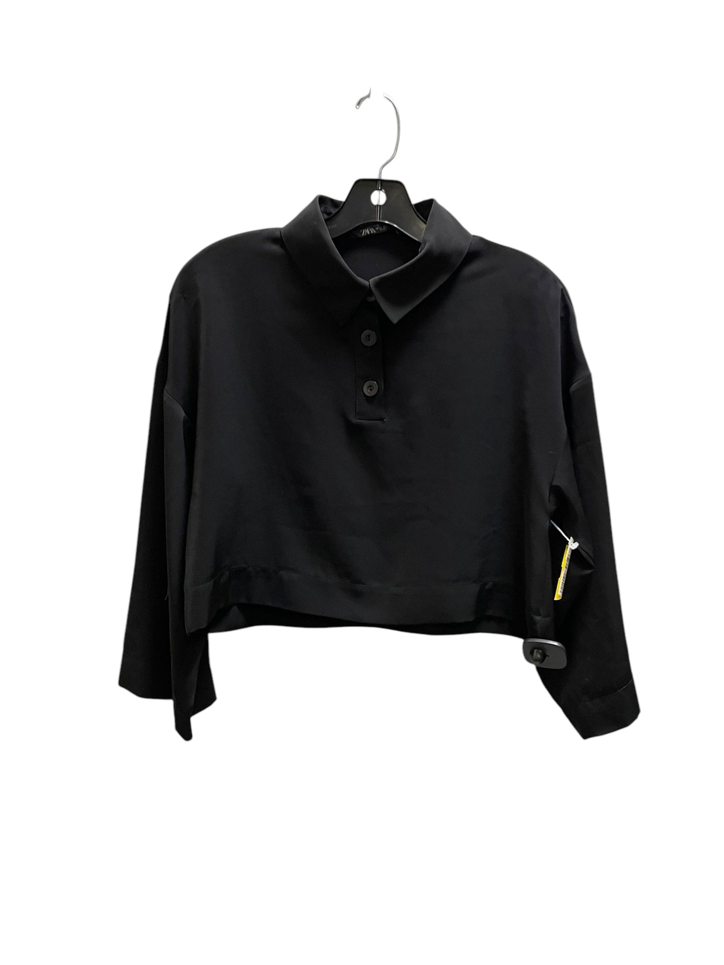 Top Long Sleeve By Zara In Black, Size: Xs