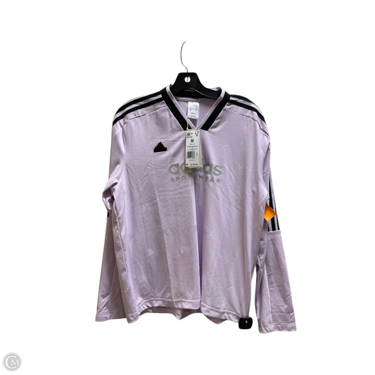 Athletic Top Long Sleeve Collar By Adidas In Purple, Size: M