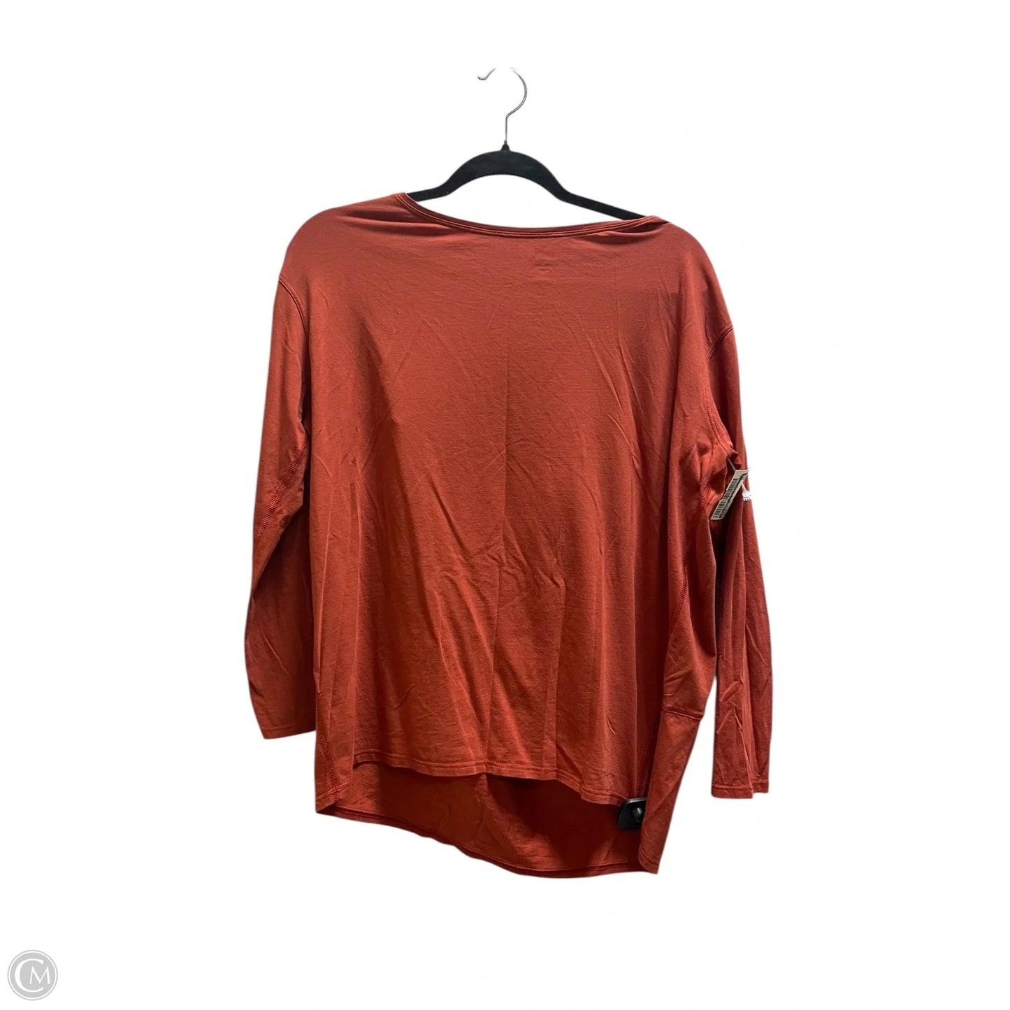 Athletic Top Long Sleeve Collar By Lululemon In Orange, Size: 6