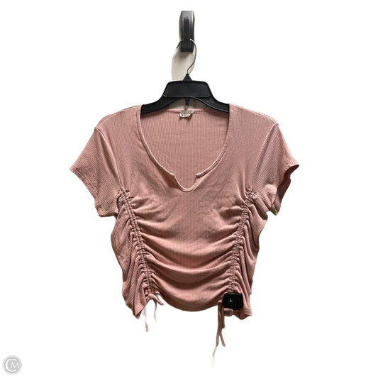 Top Short Sleeve By Free People In Pink, Size: L