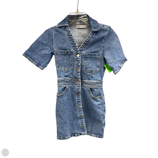 Dress Casual Short By Zara In Blue Denim, Size: S