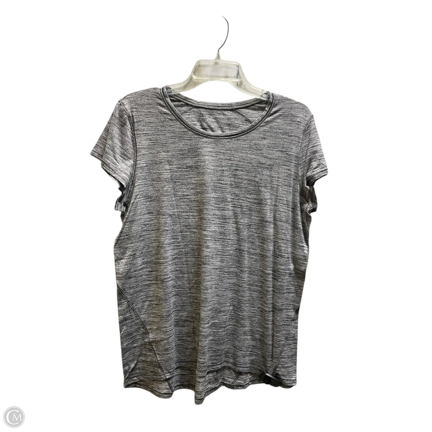 Athletic Top Short Sleeve By Lululemon In Grey, Size: S