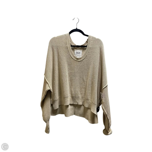 Top Long Sleeve By Aerie In Tan, Size: L