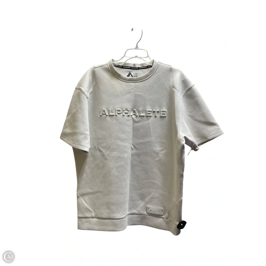 Athletic Top Short Sleeve By Alphalete In Tan, Size: L
