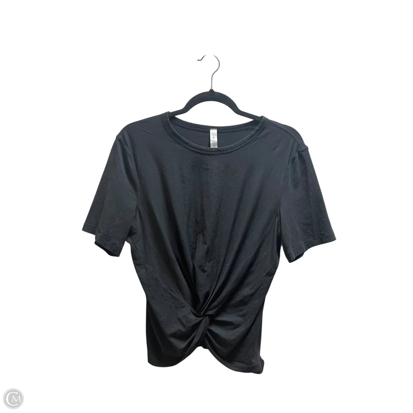 Athletic Top Short Sleeve By Lululemon In Black, Size: 6