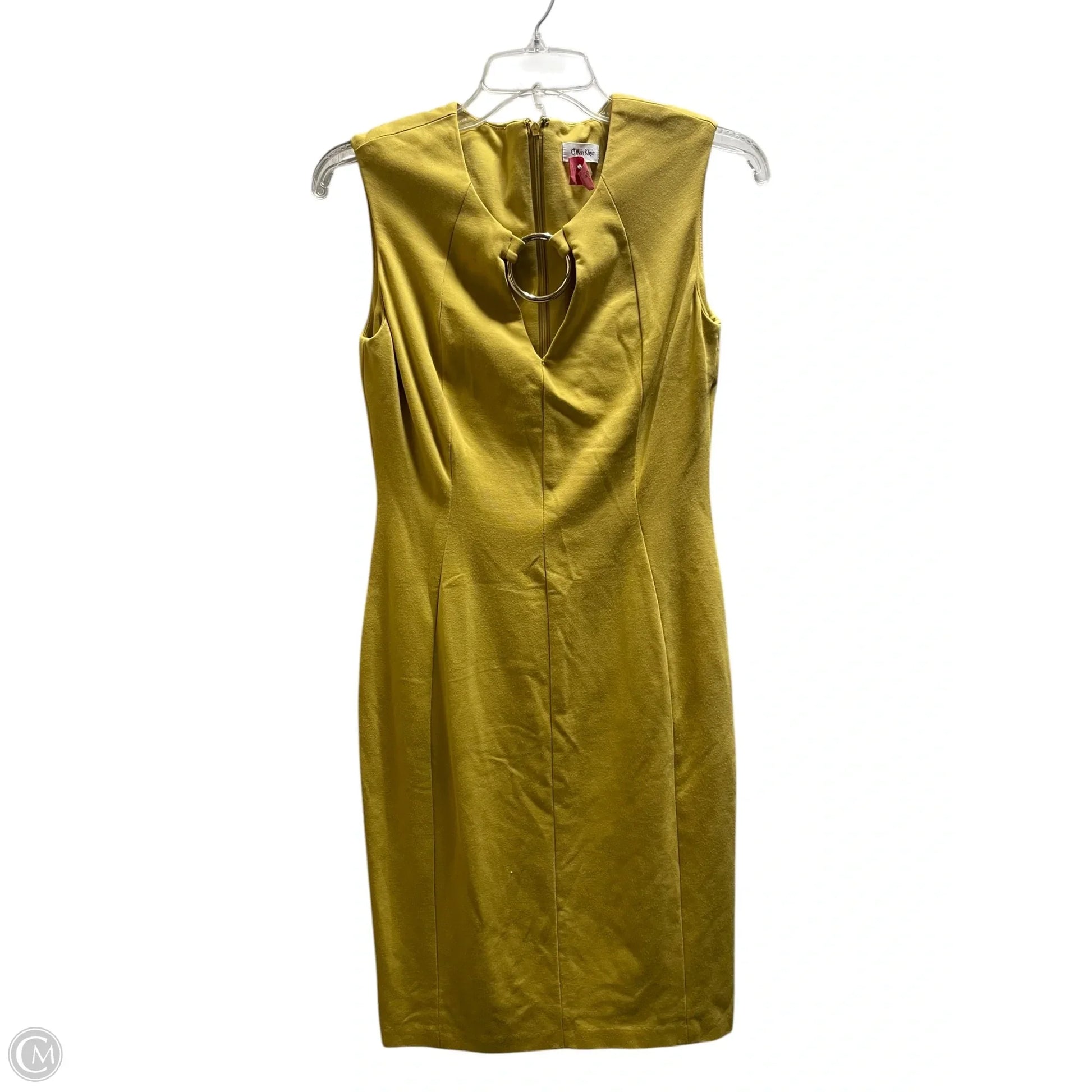 Dress Casual Midi By Calvin Klein In Yellow, Size: M
