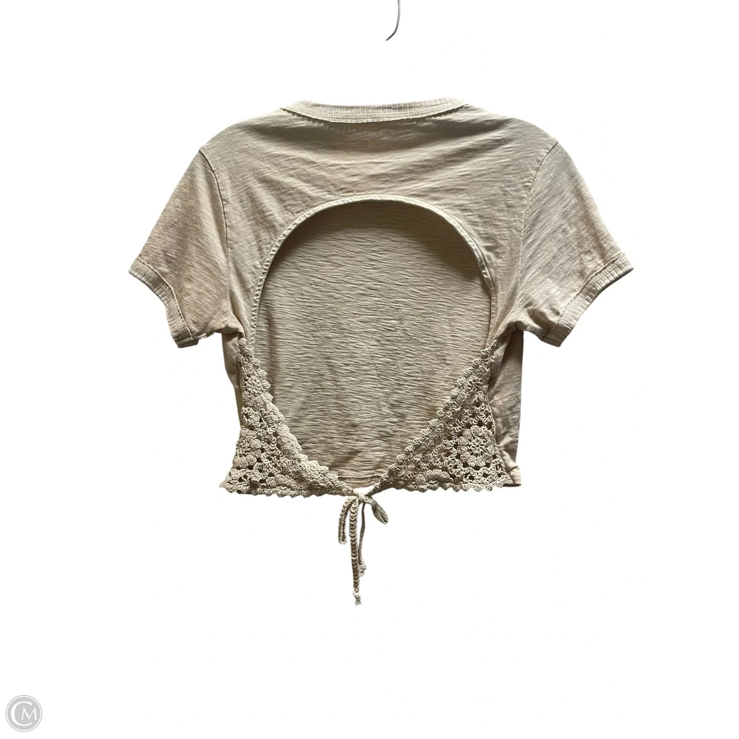 Top Short Sleeve By Aerie In Tan, Size: S