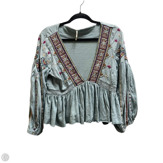 Top Long Sleeve By Free People In Blue, Size: S