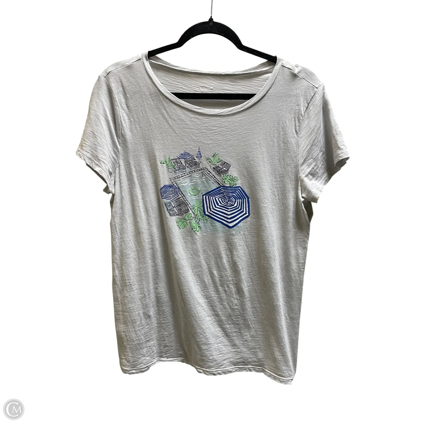 Top Short Sleeve By Loft In Grey, Size: M