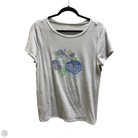 Top Short Sleeve By Loft In Grey, Size: M