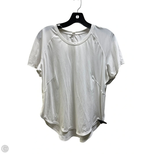 Athletic Top Short Sleeve By Lululemon In White, Size: 6