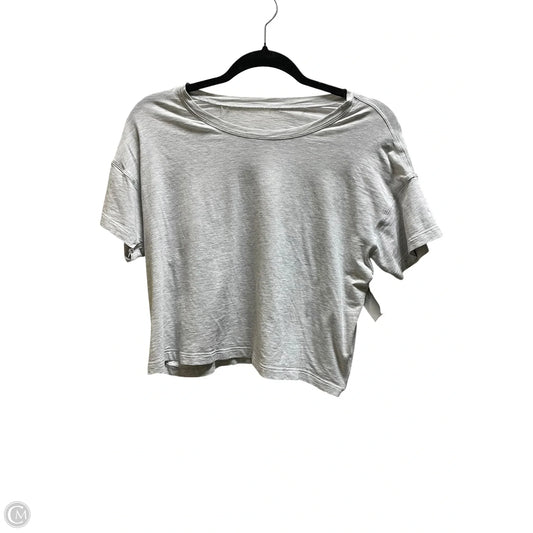 Athletic Top Short Sleeve By Lululemon In Grey, Size: M