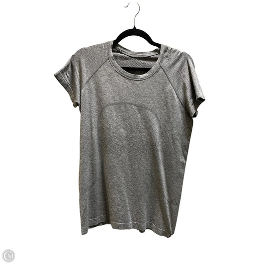 Athletic Top Short Sleeve By Lululemon In Grey, Size: 10
