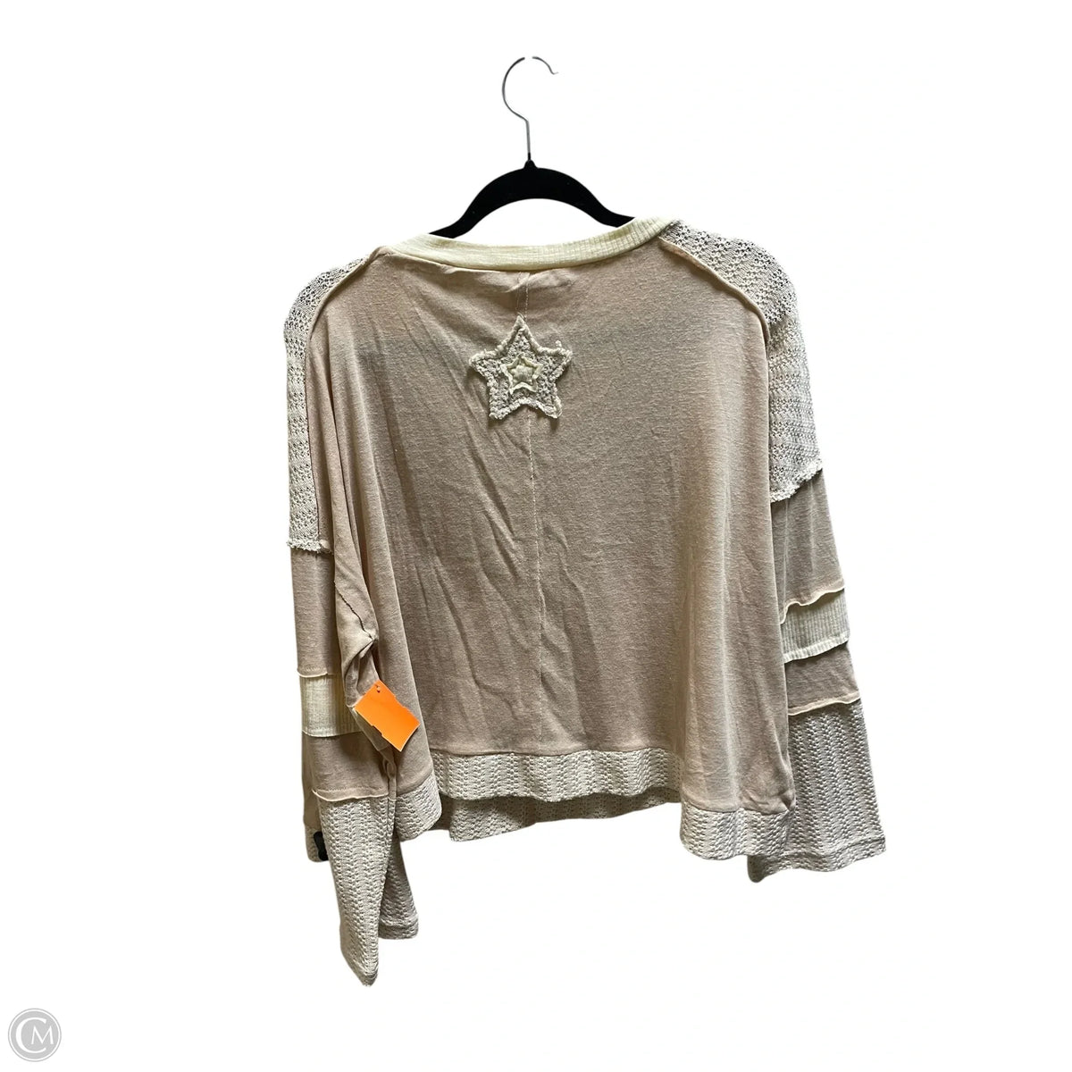 Top Long Sleeve By Pol In Tan, Size: S