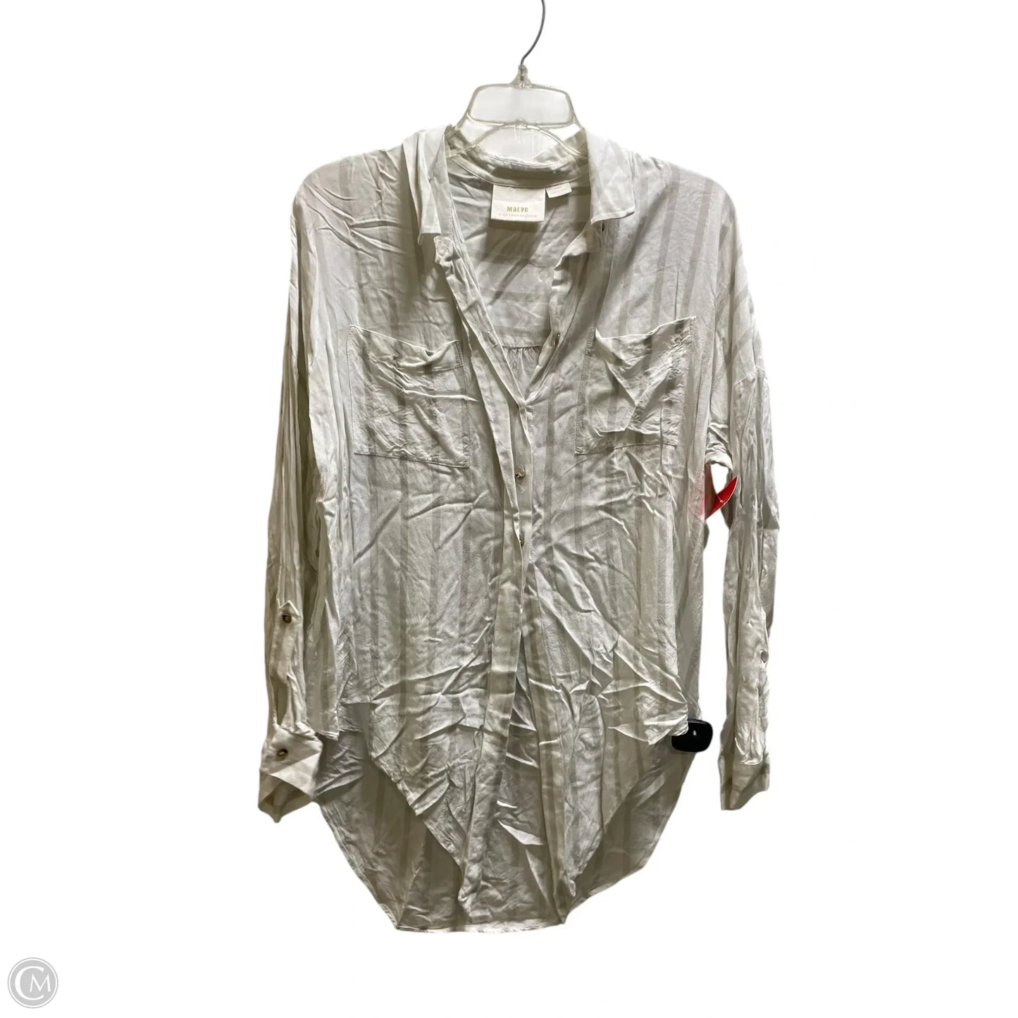 Top Long Sleeve By Maeve In Striped Pattern, Size: M