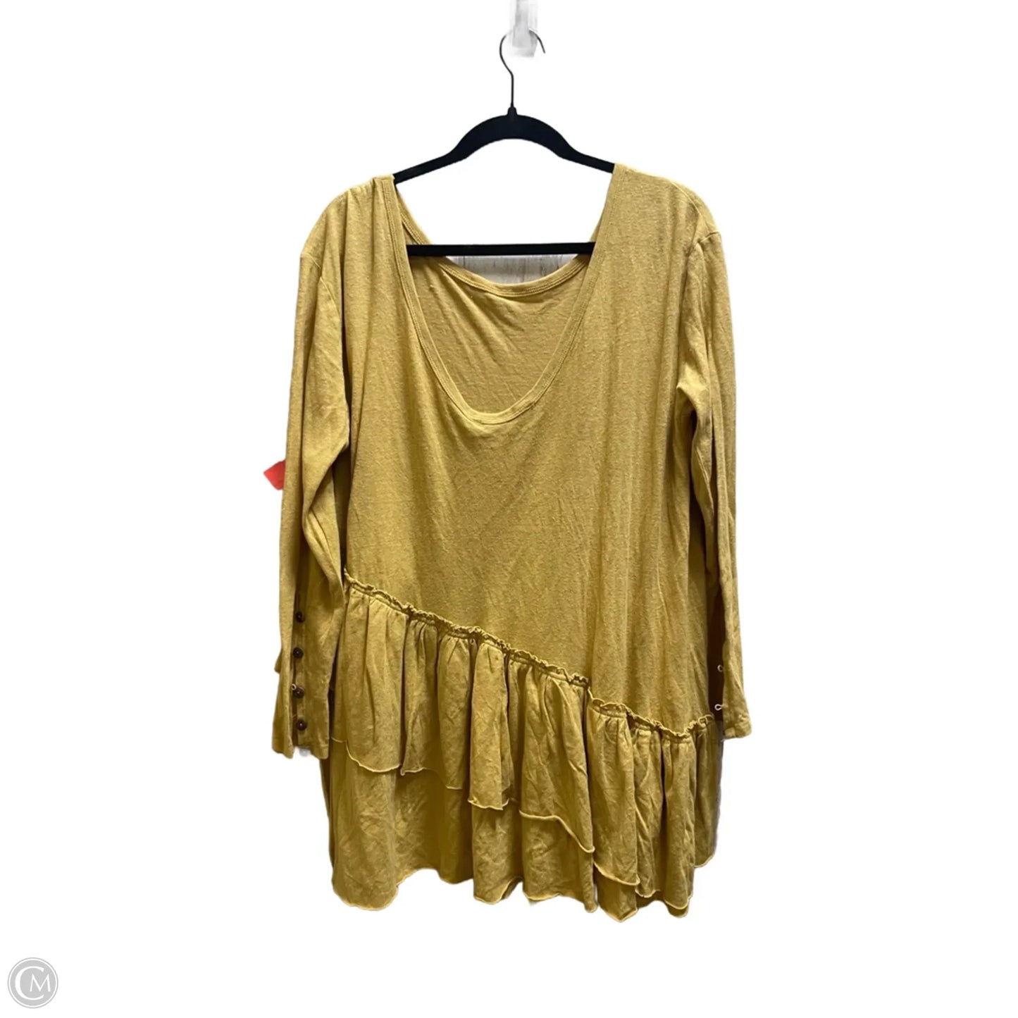 Top Long Sleeve By Free People In Yellow, Size: L