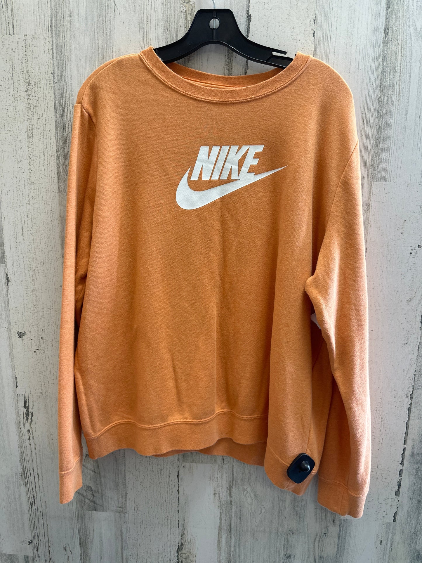 Orange Athletic Sweatshirt Crewneck Nike Apparel, Size Xl