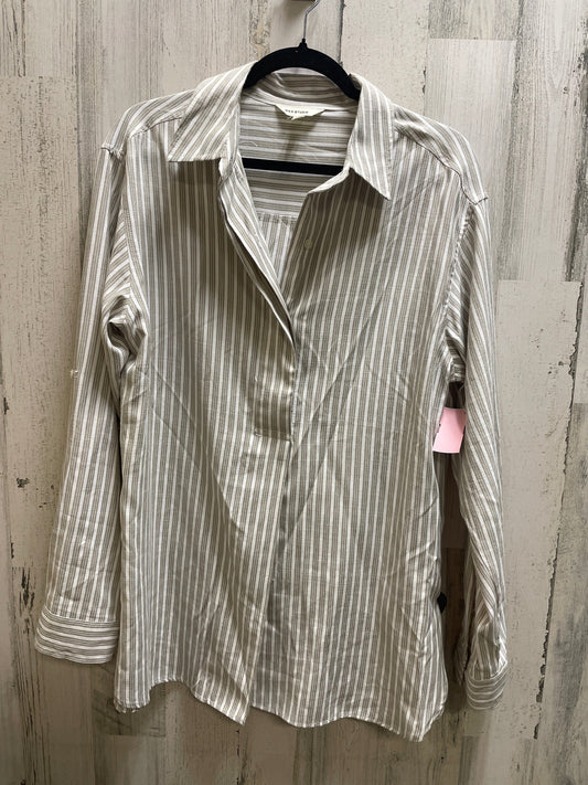 Top Long Sleeve By Max Studio In Striped Pattern, Size: L