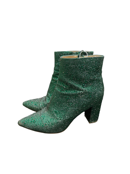 Boots Ankle Heels By Betsey Johnson In Green, Size: 8