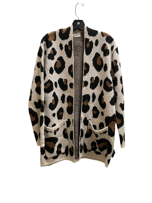 Sweater Cardigan By Clothes Mentor In Animal Print, Size: M