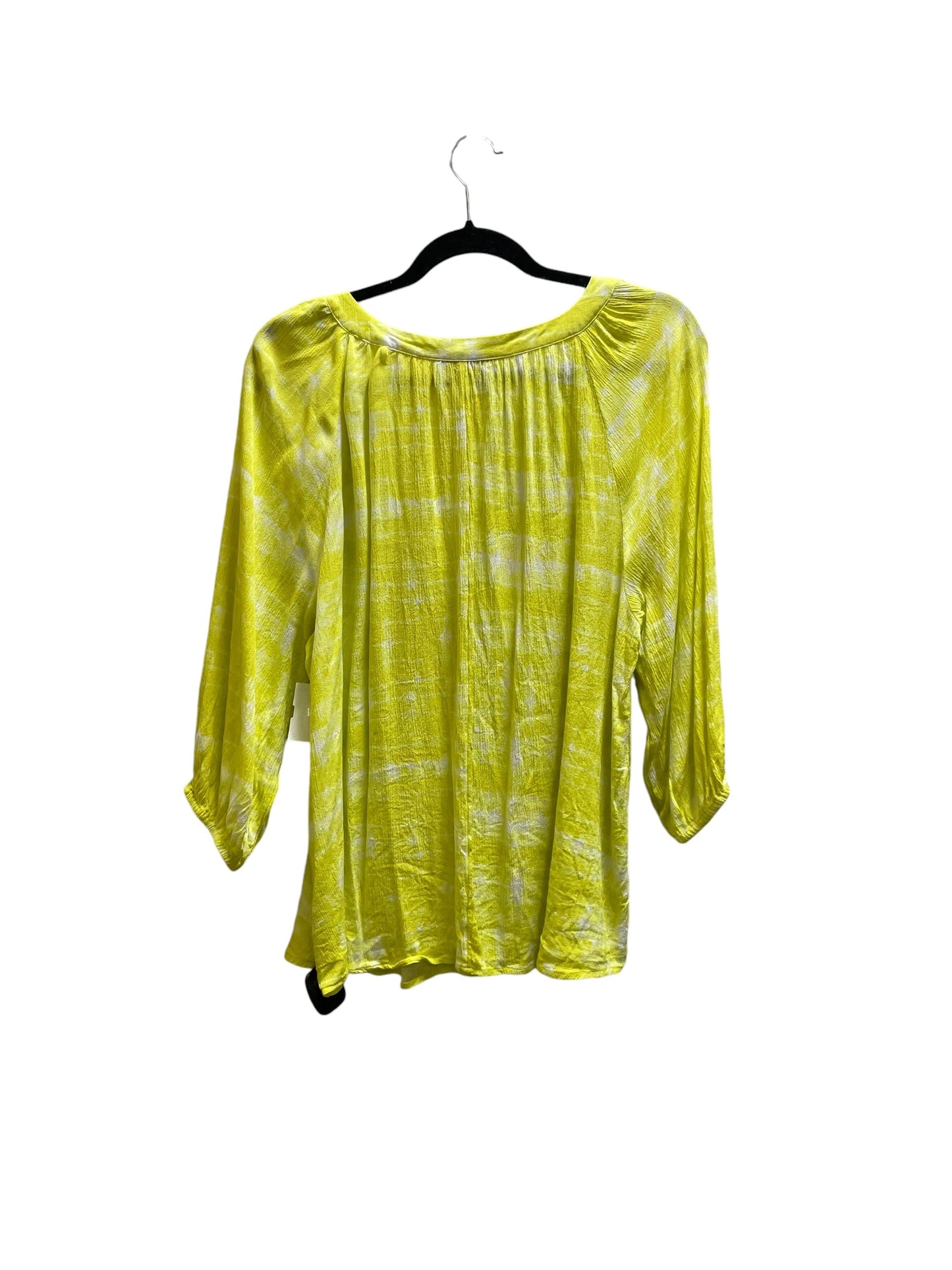 Top 3/4 Sleeve By Lane Bryant In Yellow, Size: 1x