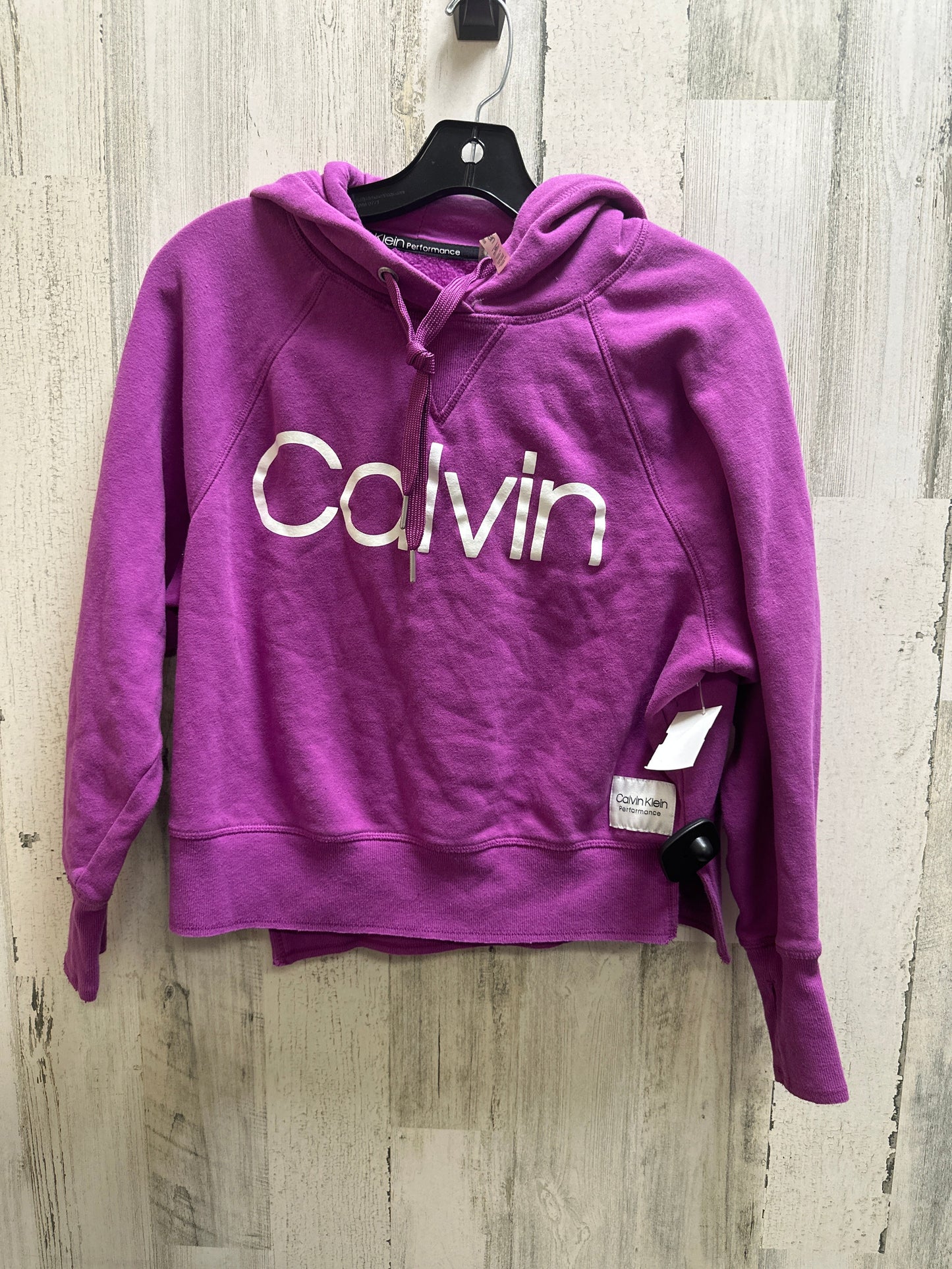 Purple Athletic Sweatshirt Hoodie Calvin Klein Performance, Size Xs