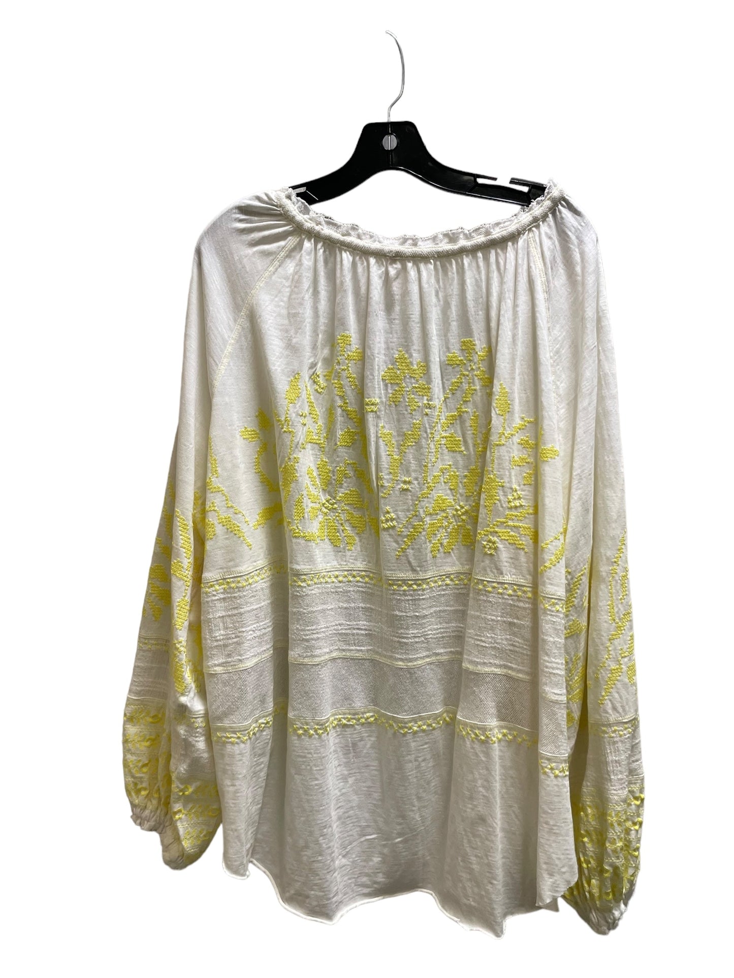 Top Long Sleeve By Free People In Tan & Yellow, Size: Xl