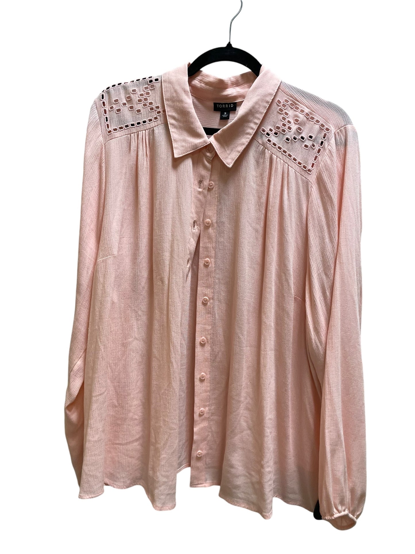 Top Long Sleeve By Torrid In Pink, Size: 3x