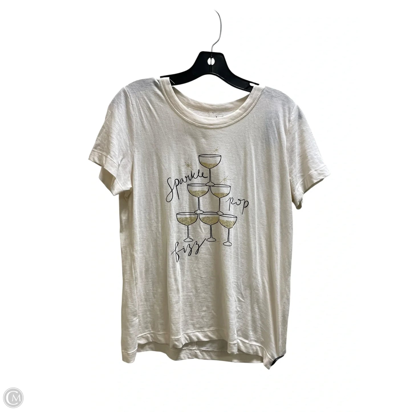 Top Short Sleeve By Loft In Cream, Size: M