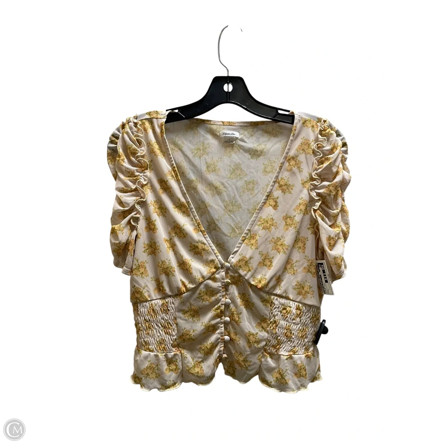 Top Short Sleeve By Kimichi Blue In Floral Print, Size: L