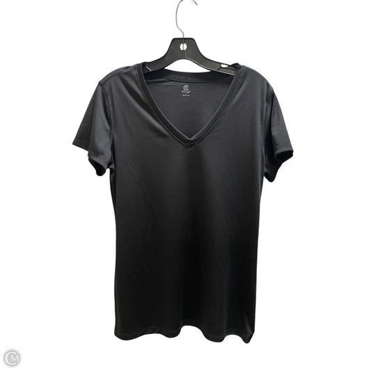 Athletic Top Short Sleeve By Champion In Black, Size: L
