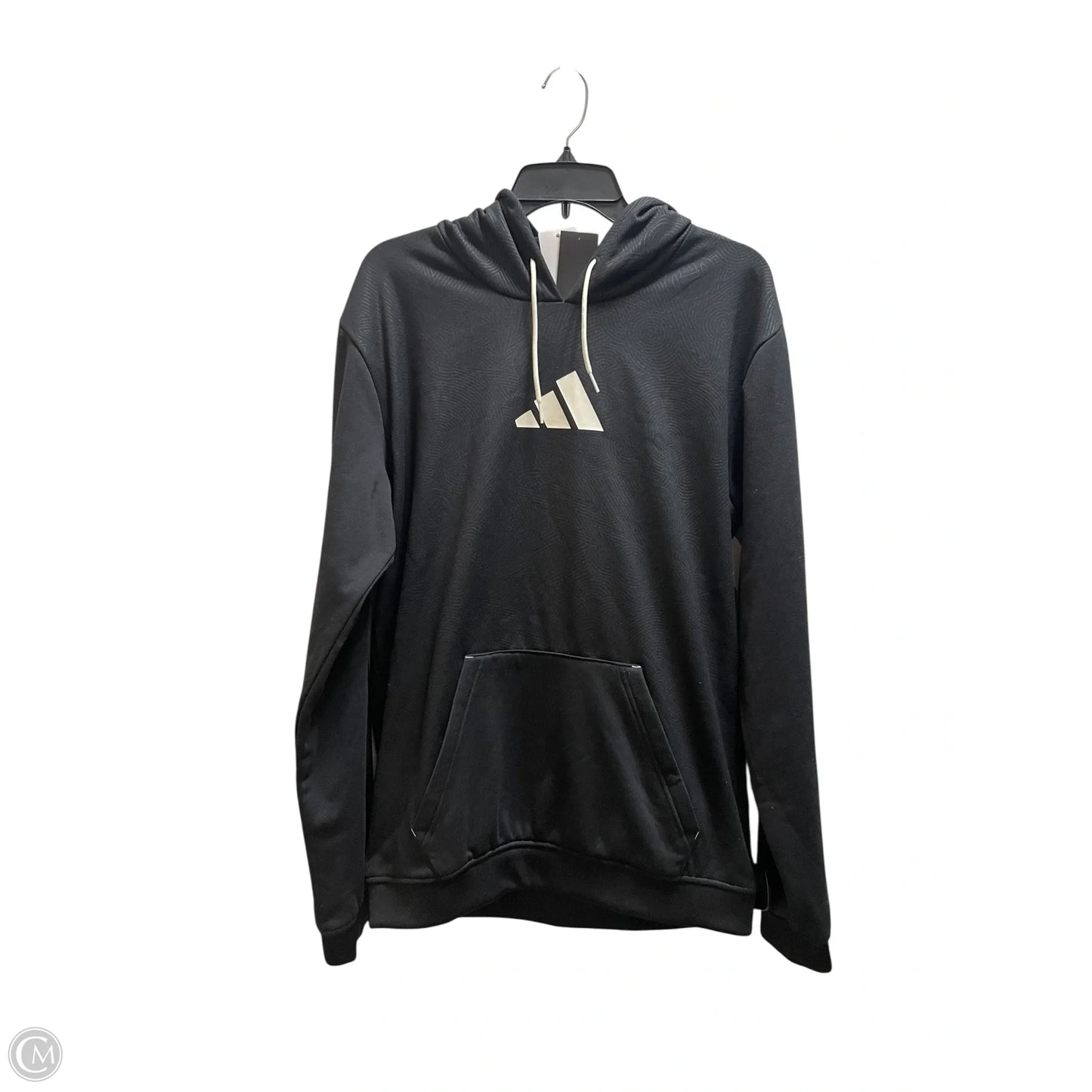 Athletic Sweatshirt Hoodie By Adidas In Black, Size: M