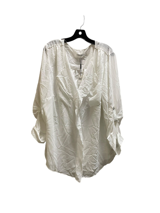 Top Long Sleeve By Calvin Klein In White, Size: 2x