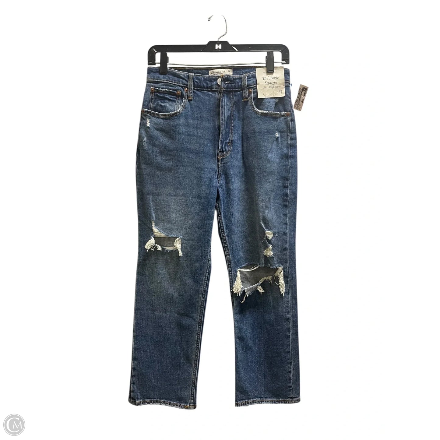 Jeans Straight By Abercrombie And Fitch In Blue Denim, Size: 6