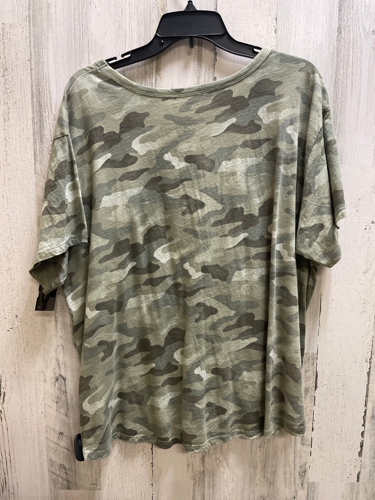 Top Short Sleeve By Ana In Camouflage Print, Size: 2x