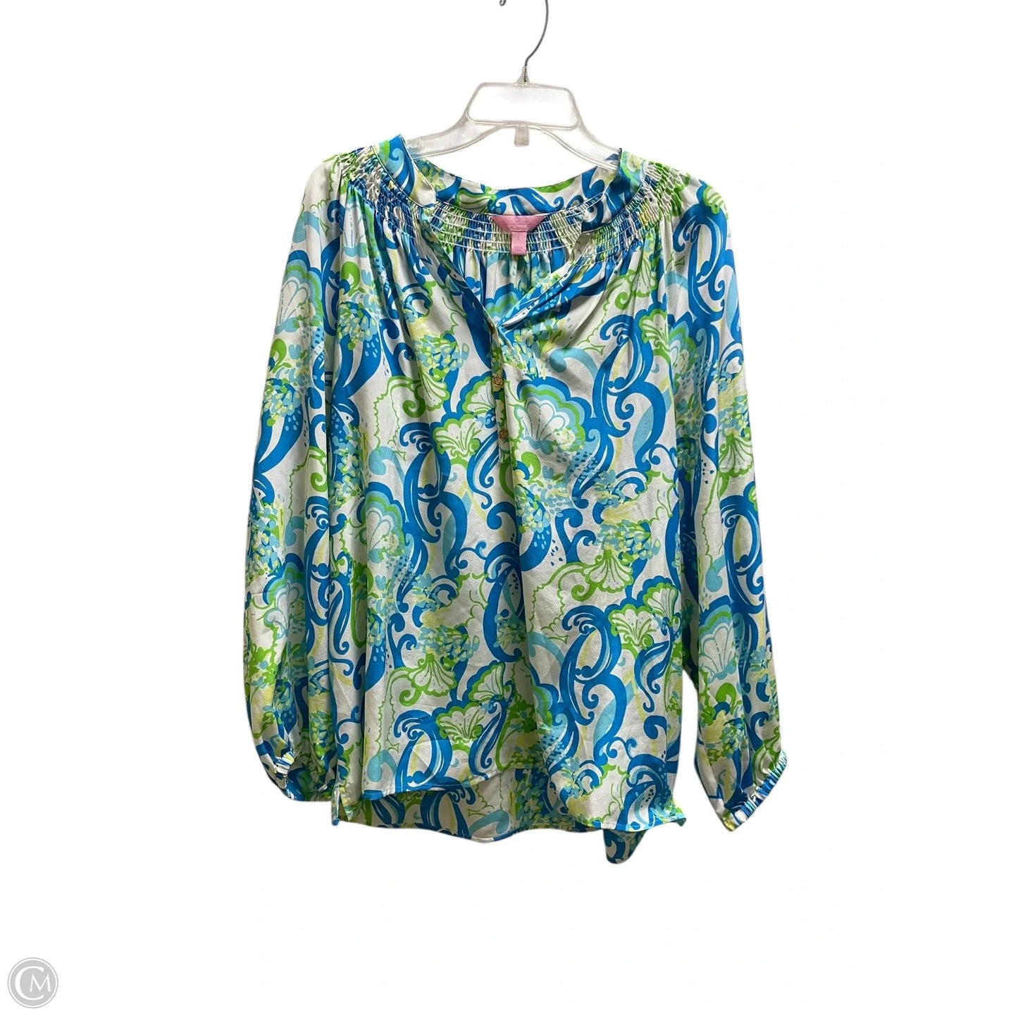 Top Long Sleeve Designer By Lilly Pulitzer In Blue, Size: L