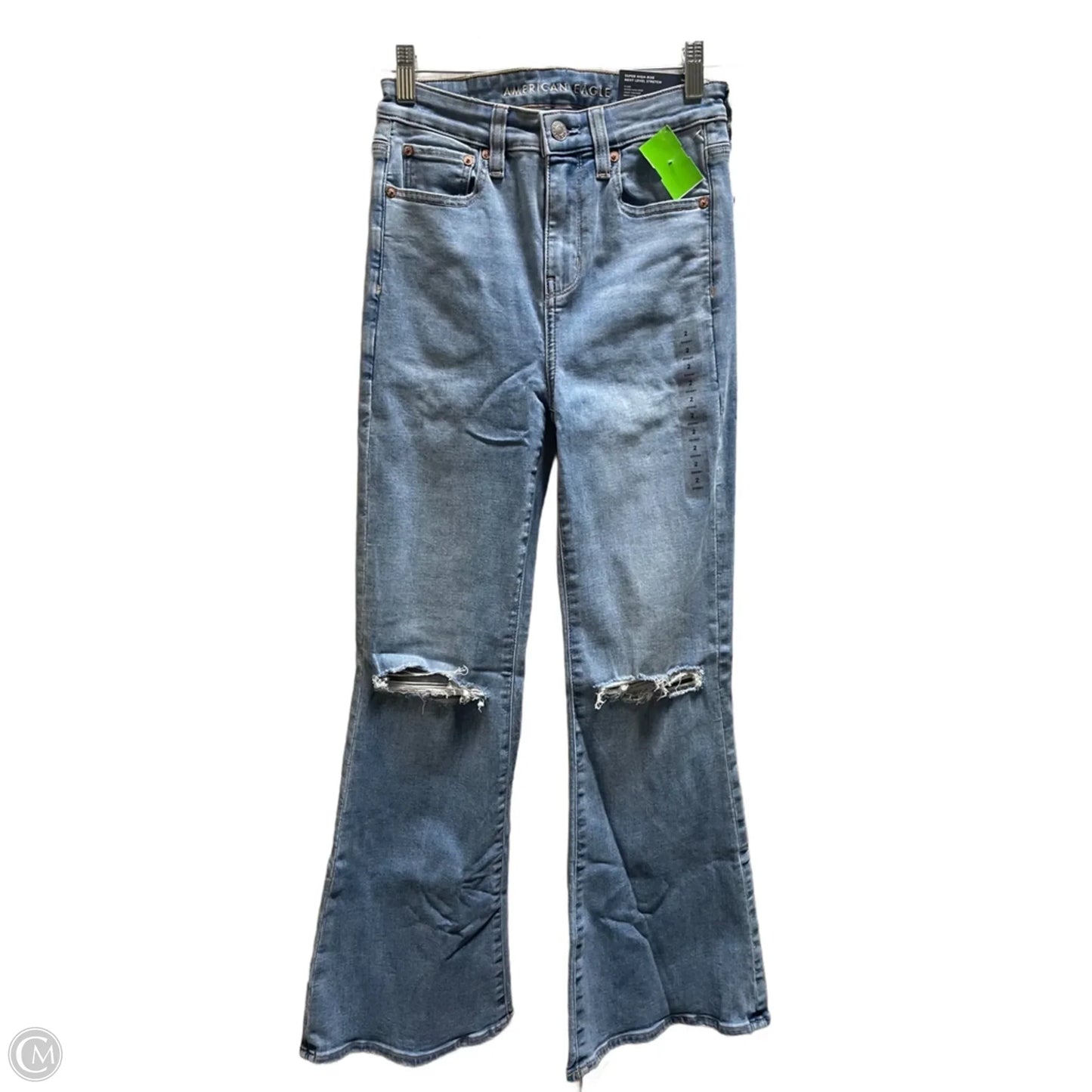 Jeans Flared By American Eagle In Blue Denim, Size: 2