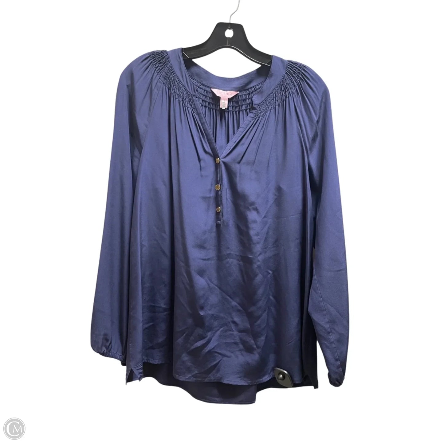 Top Long Sleeve Designer By Lilly Pulitzer In Navy, Size: M