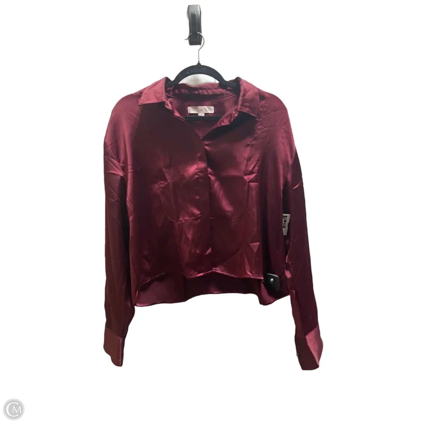 Top Long Sleeve By Loft In Red, Size: M